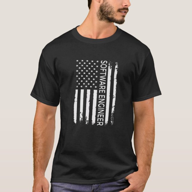 US-Flag-Programmierer-Programmier-Experte-Software T-Shirt (Vorderseite)