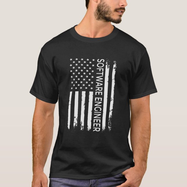 US Flag Programmierer Programmierung Expert Softwa T-Shirt (Vorderseite)