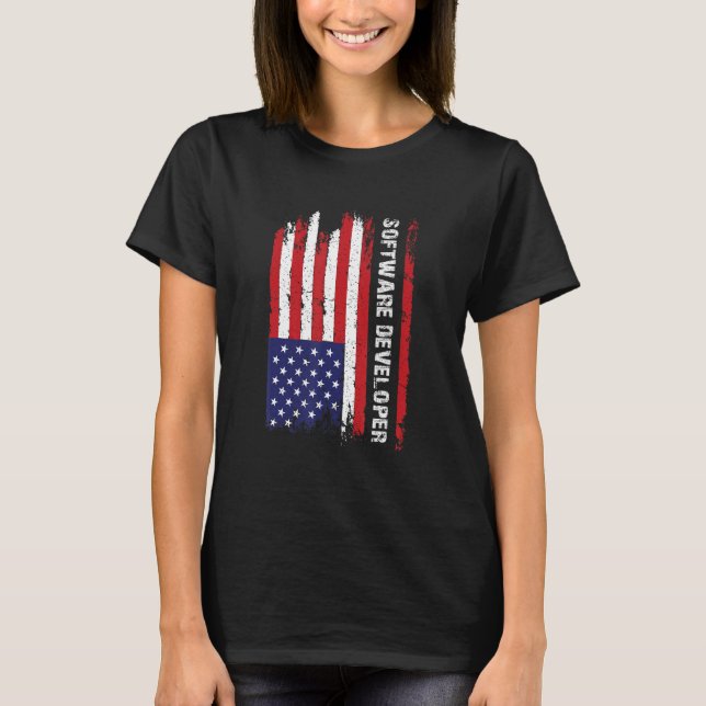 US Flag Programmierer Programmierung Expert Softwa T-Shirt (Vorderseite)