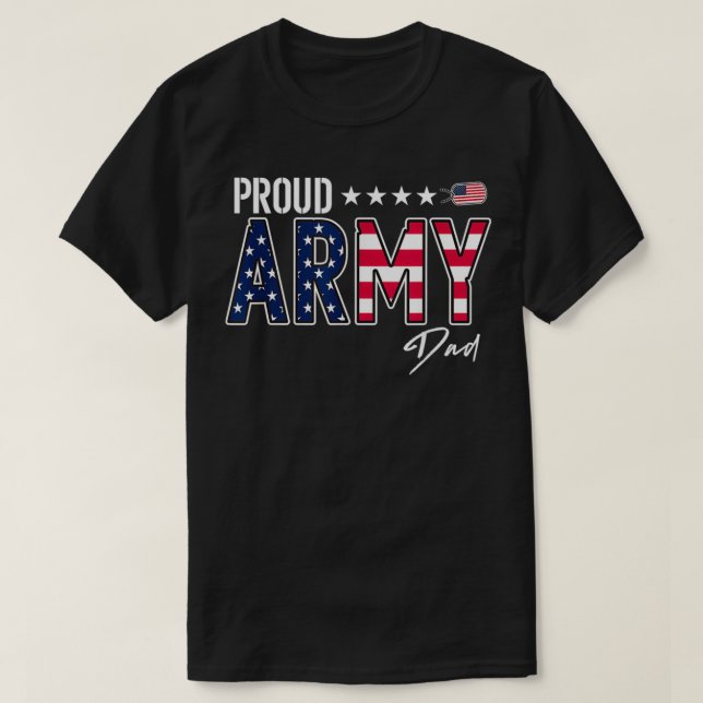 US Flag Proud Army Vater T-Shirt (Design vorne)
