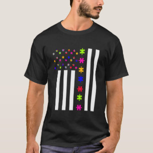 US-Flag-Puzzleteile Autismus-Bewusstsein T-Shirt