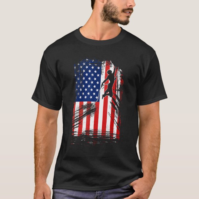 US Flag Rock Climber T-Shirt (Vorderseite)