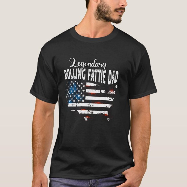 US Flag Rolling Fattie Cat Dad Rolling Fatties T-Shirt (Vorderseite)