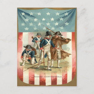 US Flag Shield Continental Army Postkarte