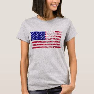 US-Flag-Shirt mit Distressed-Effekt - Retro Vintag T-Shirt
