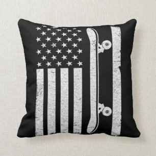 US Flag Skateboard Patriotic 4. Juli Funny Ska Kissen