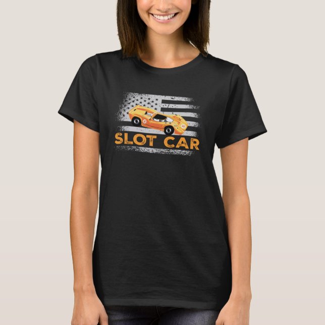 US Flag Slot Car Race T-Shirt (Vorderseite)