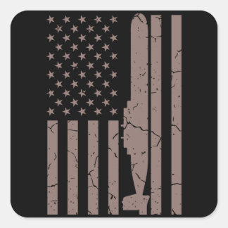 US FLAG SUBMARINE VETERAN American Veteran Gift Quadratischer Aufkleber