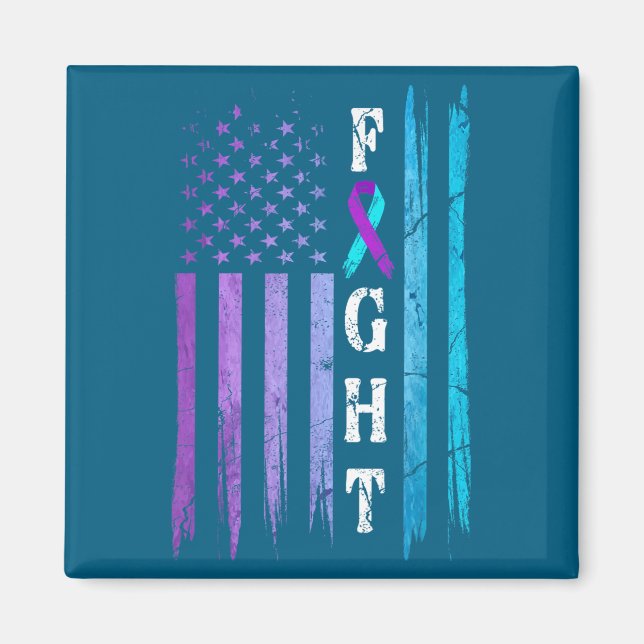 Us Flag Suicide Prevention Awareness Fight Wear Pu Magnet (Vorne)