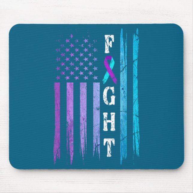Us Flag Suicide Prevention Awareness Fight Wear Pu Mousepad (Vorne)