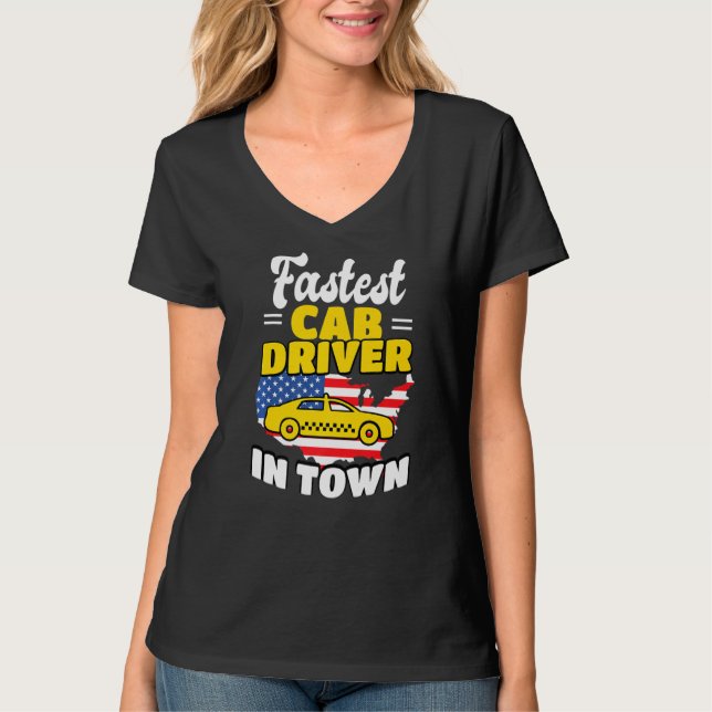 US Flag Taxicab Taxicab Schnellster Führer 1 T-Shirt (Vorderseite)