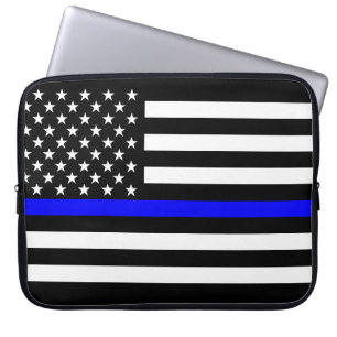 US Flag Thin Blue Line Grafik Laptopschutzhülle
