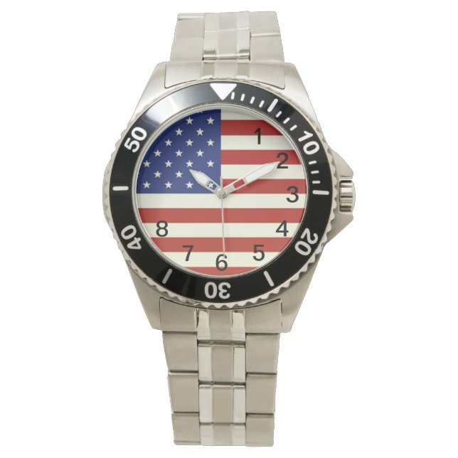 US-FLAG-Uhr Armbanduhr (Vorderseite)
