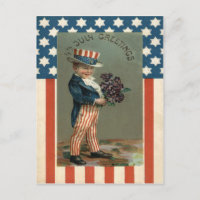 US Flag Uncle Sam Boy Violets