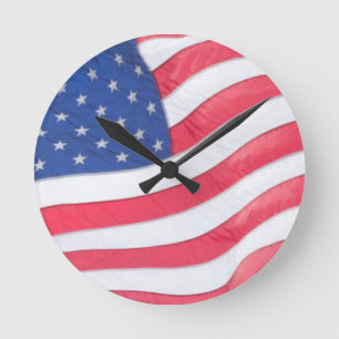 US Flag Wall Clock Runde Wanduhr