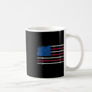 Us Flag Weightfting Barbell Patriotic Liebe Fitne Kaffeetasse