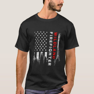US Flag Wildland Feuerwehrmann T-Shirt