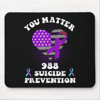 Us Flag You 988 Suicide Prevention Awareness Ribbo Mousepad