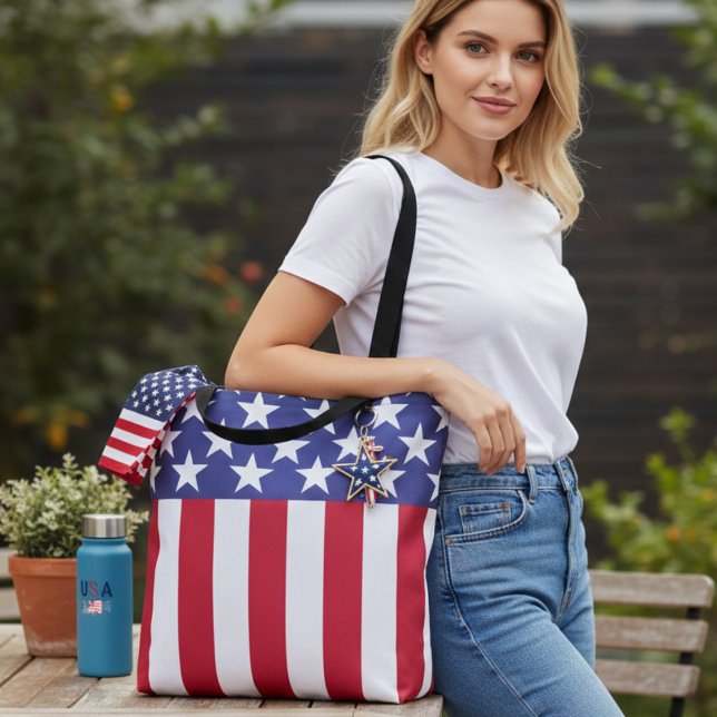 US Flagge (Stars and Stripes American Flag Tote Bag)
