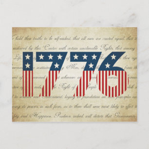 US Flagge 1776 Unabhängigkeitstag Postkarte
