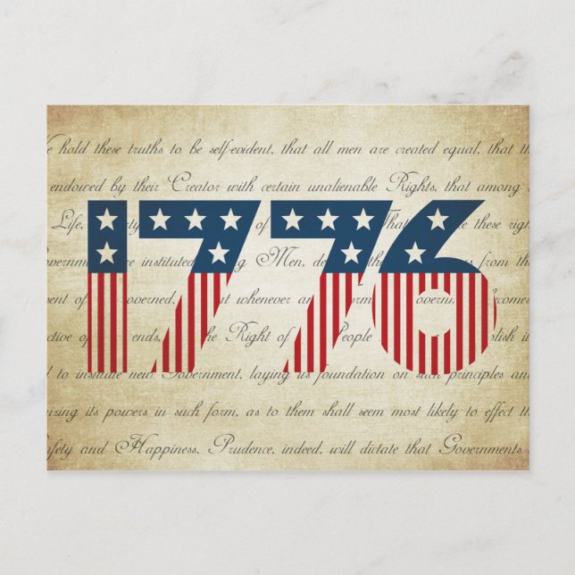 US Flagge 1776 Unabhängigkeitstag Postkarte (Vorderseite)