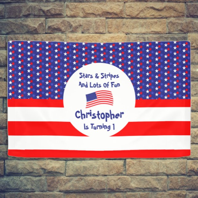 US Flagge 1. Geburtstag Banner (Von Creator hochgeladen)