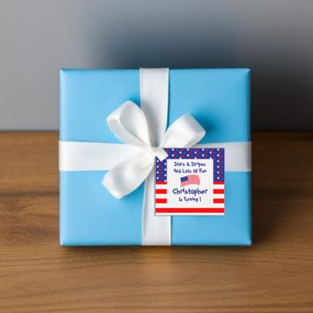 US Flagge 1. Geburtstag Geschenkanhänger (Von Creator hochgeladen)