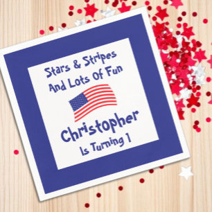 US Flagge 1. Geburtstag Serviette