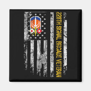 Us Flagge 228th Signal Brigade Militär Vintage Vet Magnet