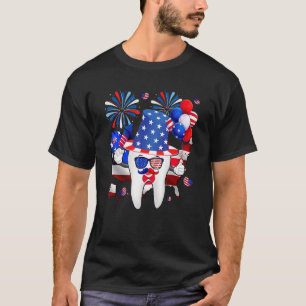 US-Flagge 4. Juli American Dentist Dental Assistan T-Shirt