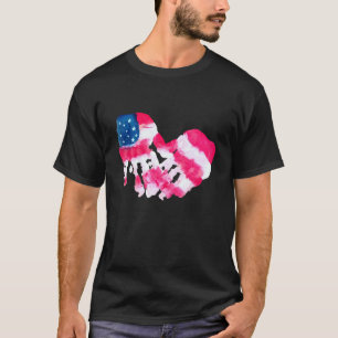 US-Flagge 4. Juli Amerikanische Liebe für das Herz T-Shirt