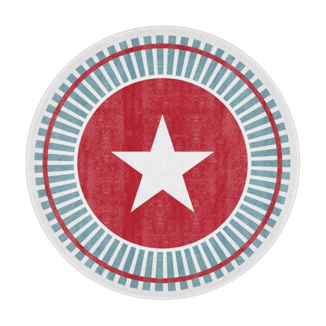 US Flagge 4. Juli Glasschneideboard Schneidebrett (Vorderseite)