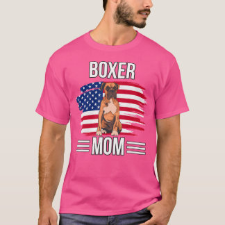 US-Flagge 4. Juli Muttertag Merica Boxer Mama T-Shirt