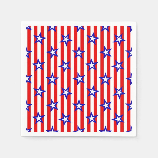 US Flagge 4. Juli Napkins Serviette (Vorderseite)