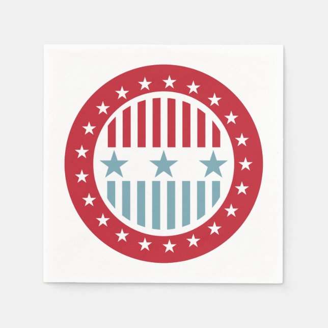 US Flagge 4. Juli Paper Napkin Set Serviette (Vorderseite)