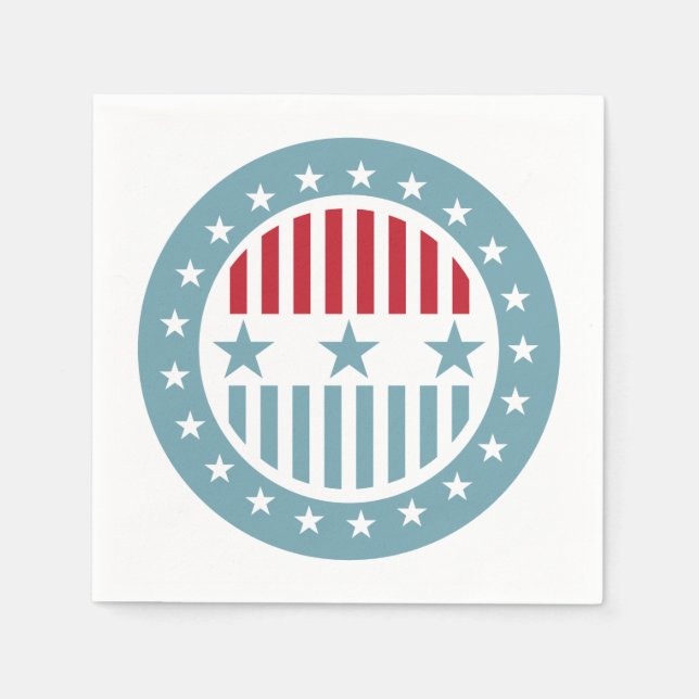 US Flagge 4. Juli Paper Napkin Set Serviette (Vorderseite)