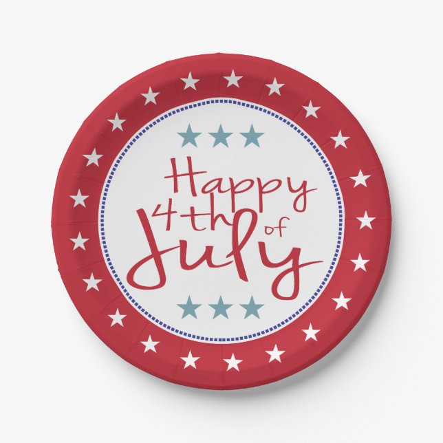 US Flagge 4. Juli PartyPaper Plate Pappteller (Vorderseite)
