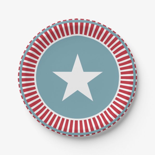 US Flagge 4. Juli PartyPaper Plate Pappteller (Vorderseite)