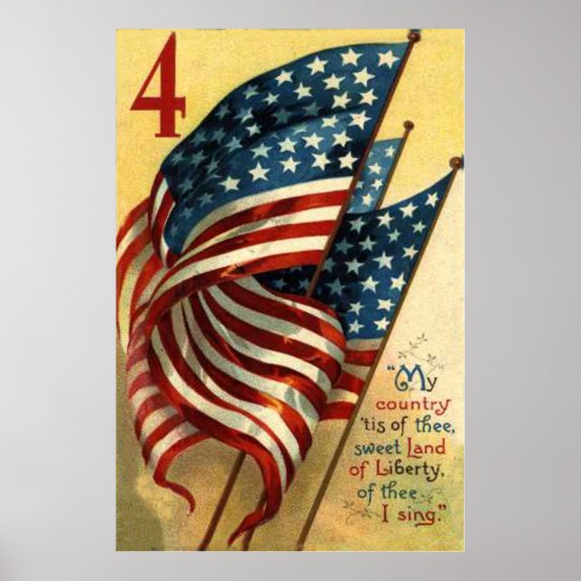 US-Flagge 4. Juli Poster (Vorne)