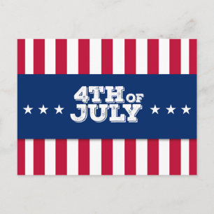 US Flagge 4. Juli Postkarte