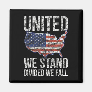 US-Flagge 4. Juli Vereint wir stehen gespalten wir Magnet