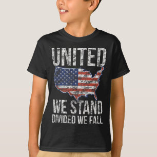 US-Flagge 4. Juli Vereint wir stehen gespalten wir T-Shirt