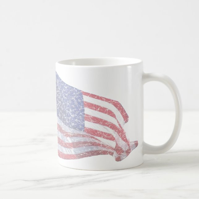 US-Flagge - abgenutzt Tasse (Rechts)