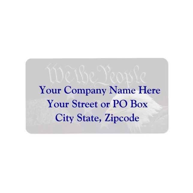 US-Flagge & Adler Adressaufkleber (Vorne)