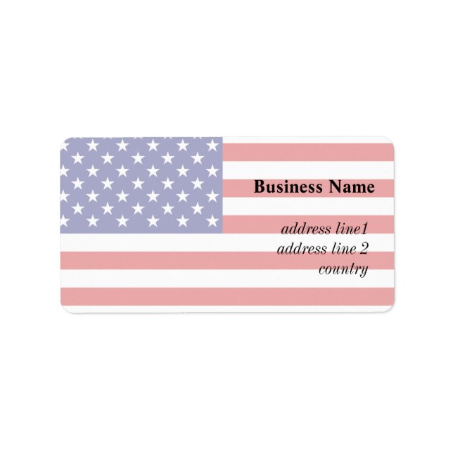 US-Flagge Adressaufkleber (Vorne)