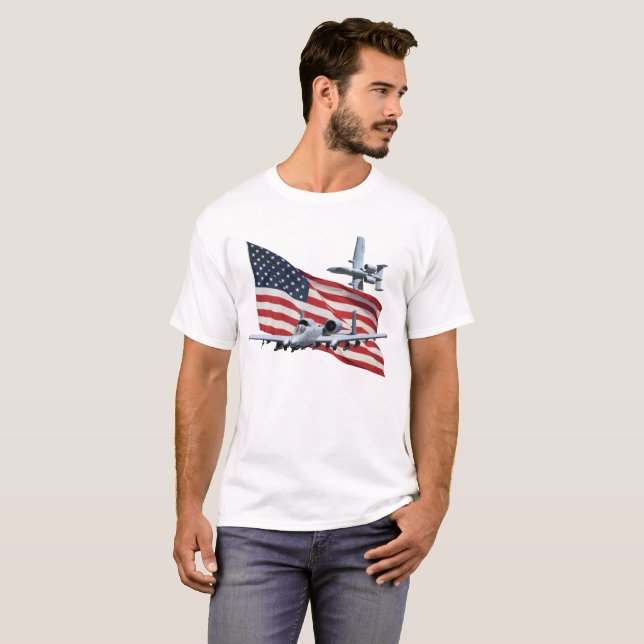 US-Flagge Aith A10 T-Shirt (Vorne ganz)