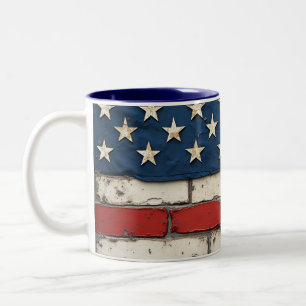 US Flagge, alter Ruhm. Zweifarbige Tasse