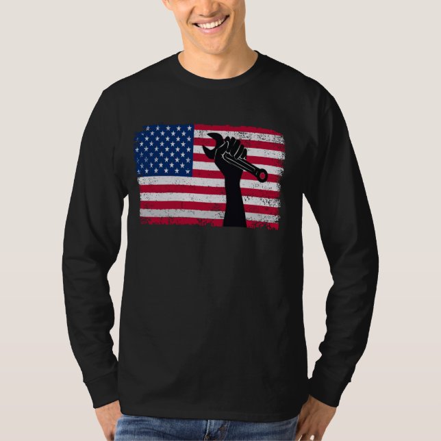 US-Flagge am Arbeitstag T-Shirt (Vorderseite)