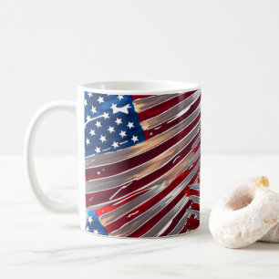 US-Flagge American Blue White White Strokes Stars Kaffeetasse