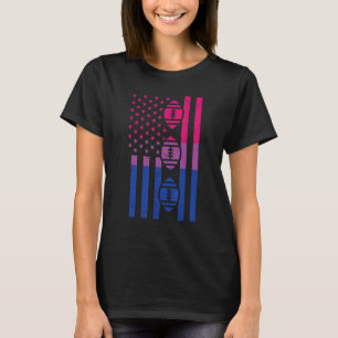 US-Flagge American Football Bisexual Bi Pride Lgbt T-Shirt